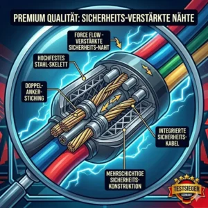 Nahaufnahme-Illustration der verstärkten Sicherheitsnähte und der Premium-Verarbeitung vom stärkstes fitness band auf dem markt.