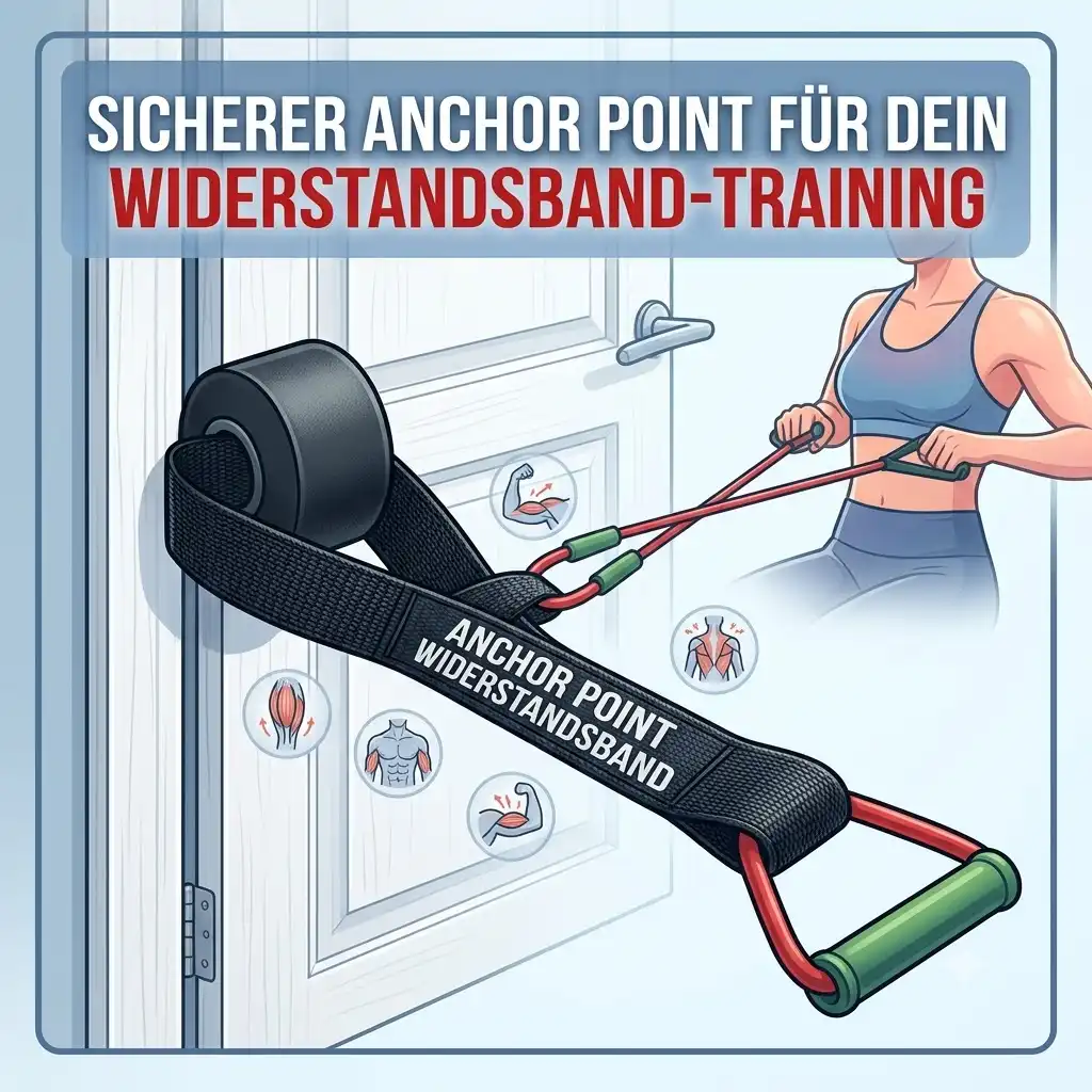 Anchor Point fuer Widerstandsband an einer geschlossenen Tuer sicher befestigt