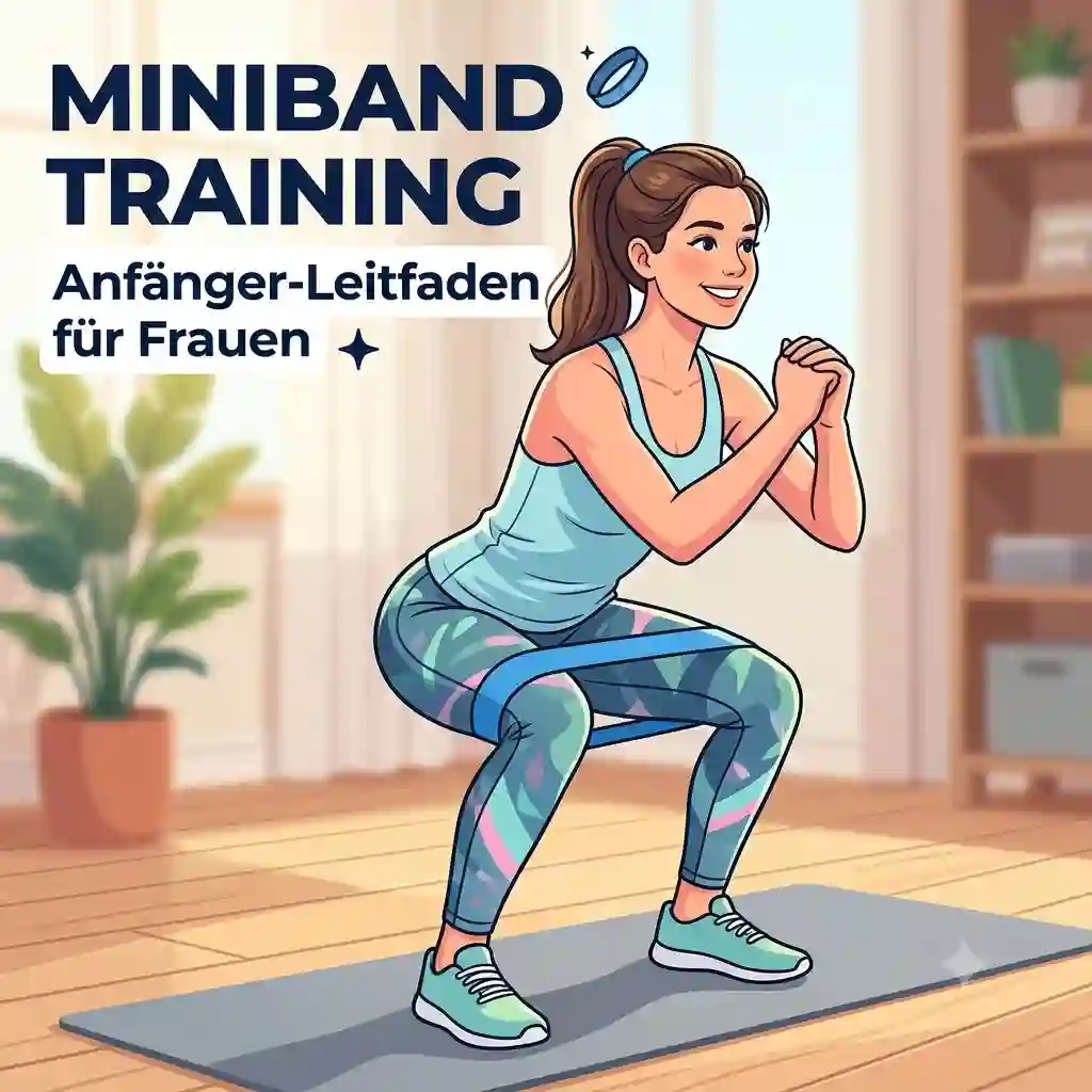 A woman doing a full-body workout using a miniband für anfänger frauen at home on a fitness mat.