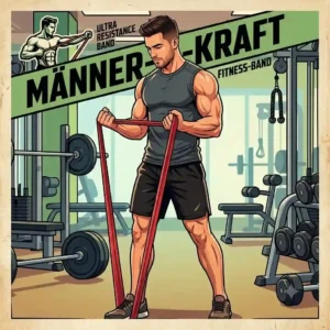 close up bicep curl with green fitness band maenner kraft