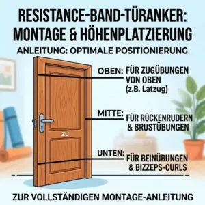 Step-by-step assembly guide from the resistance band türanker test showing correct installation heights.