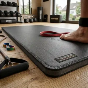 Close-up view of non-slip, tear-resistant material used in high-quality resistance band matten.