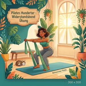 Vector illustration of the classic hundred position showing correct posture during a resistance bands yoga pilates workout. Illustration 3: Graphic guide displaying different types of