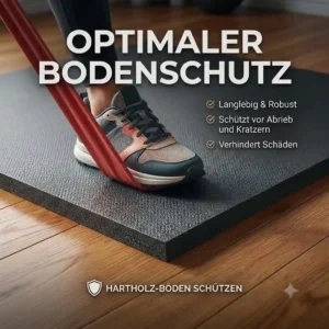 Heavy-duty resistance band matten protecting hardwood floor from rubber friction and heavy wear.
