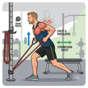 seated resistance band chest press for fitness band maenner kraft