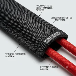 Mann beim Ganzkörper-Krafttraining mit einem am Rack verankerten Schutzmantel Resistance Band