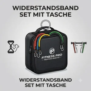 4: A user performing upper body exercises with the widerstandsband set mit tasche for home fitness training.