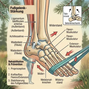 A detailed guide on ankle exercises using a rehab band für läufer to prevent twisting and sprains.
