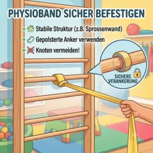 An illustration demonstrating how to properly anchor a physioband für kinder sicher.