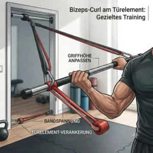 A resistance bands stange anchored to a door for back rows.