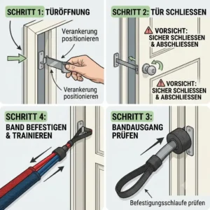 Anleitung zur sicheren Befestigung eines Schutzmantel Resistance Band an einem Türanker