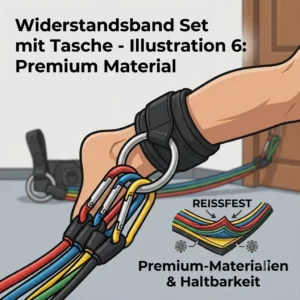 7: Close-up view of the durable, anti-snap material used in the widerstandsband set mit tasche for longevity.